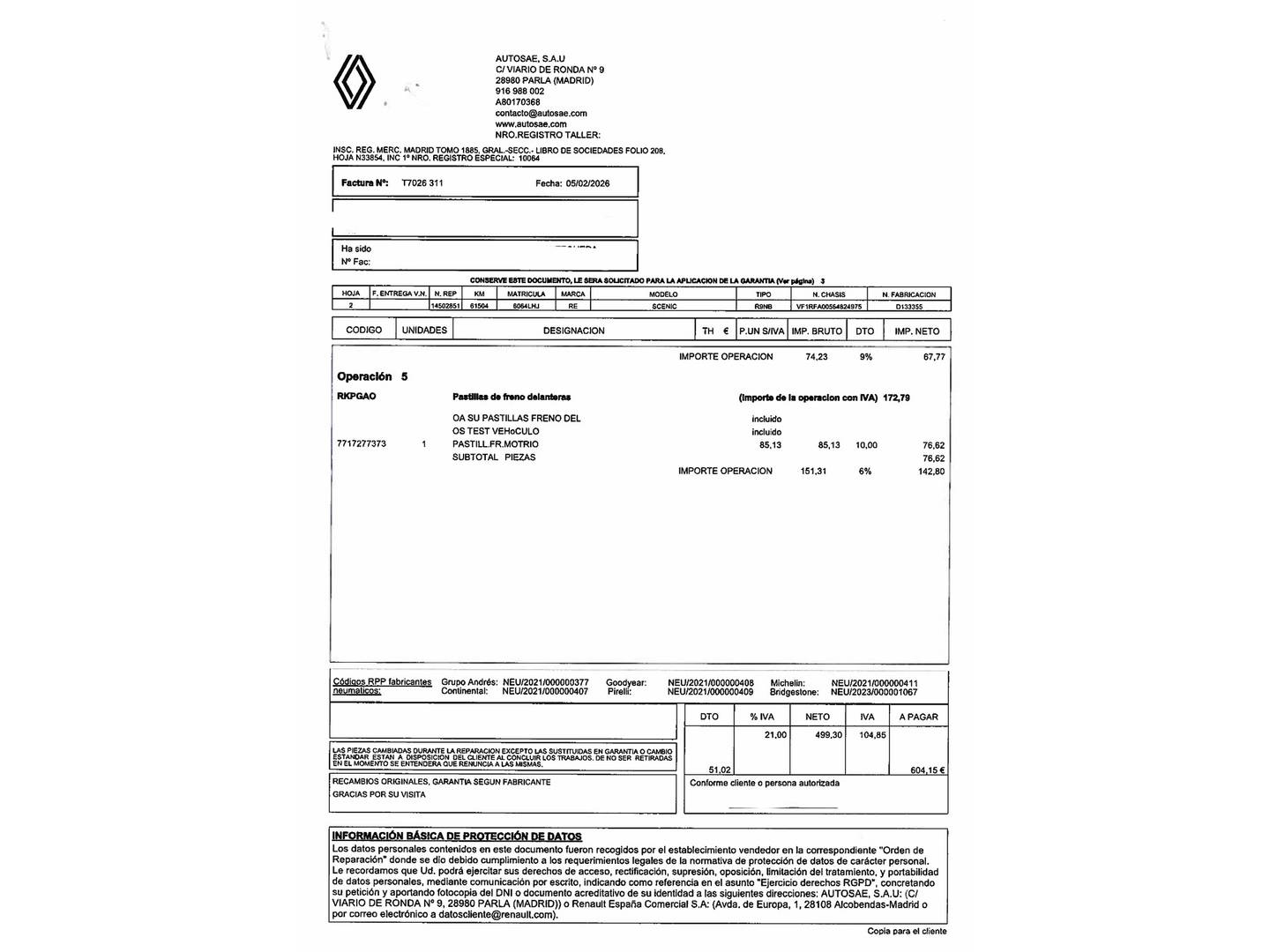 Foto del mantenimiento del Renault Grand Scénic Renault Grand Scenic Zen TCe (140 CV) EDC GPF