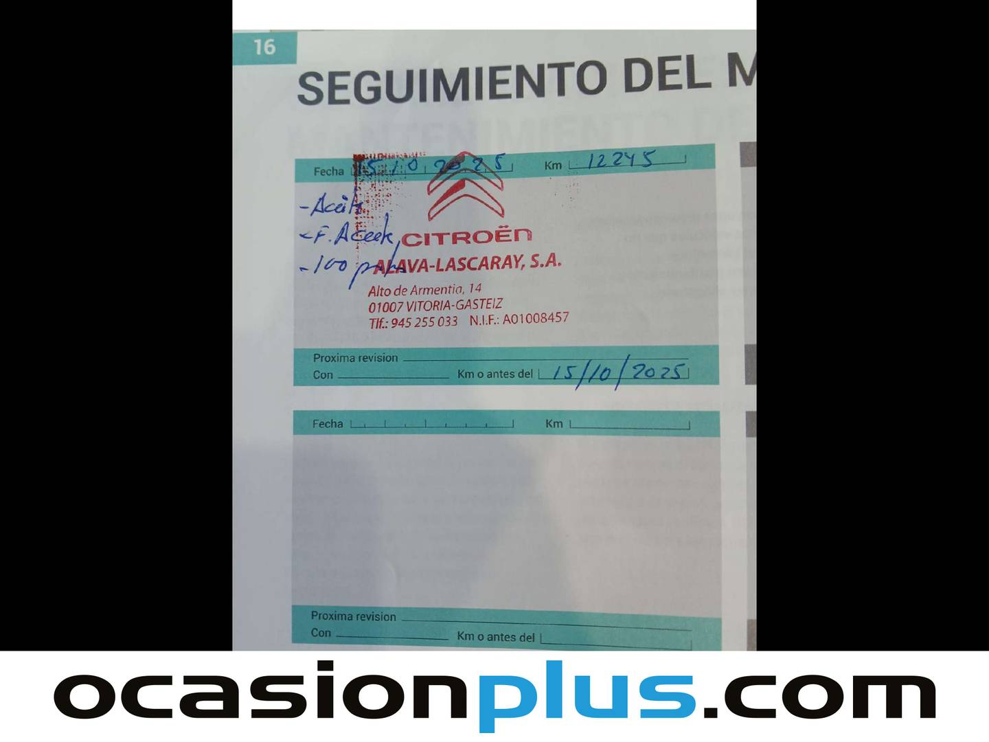 Foto del mantenimiento del Citroën C3 Aircross Citroen C3 Aircross PureTech 110 S&S C-Series (110 CV)