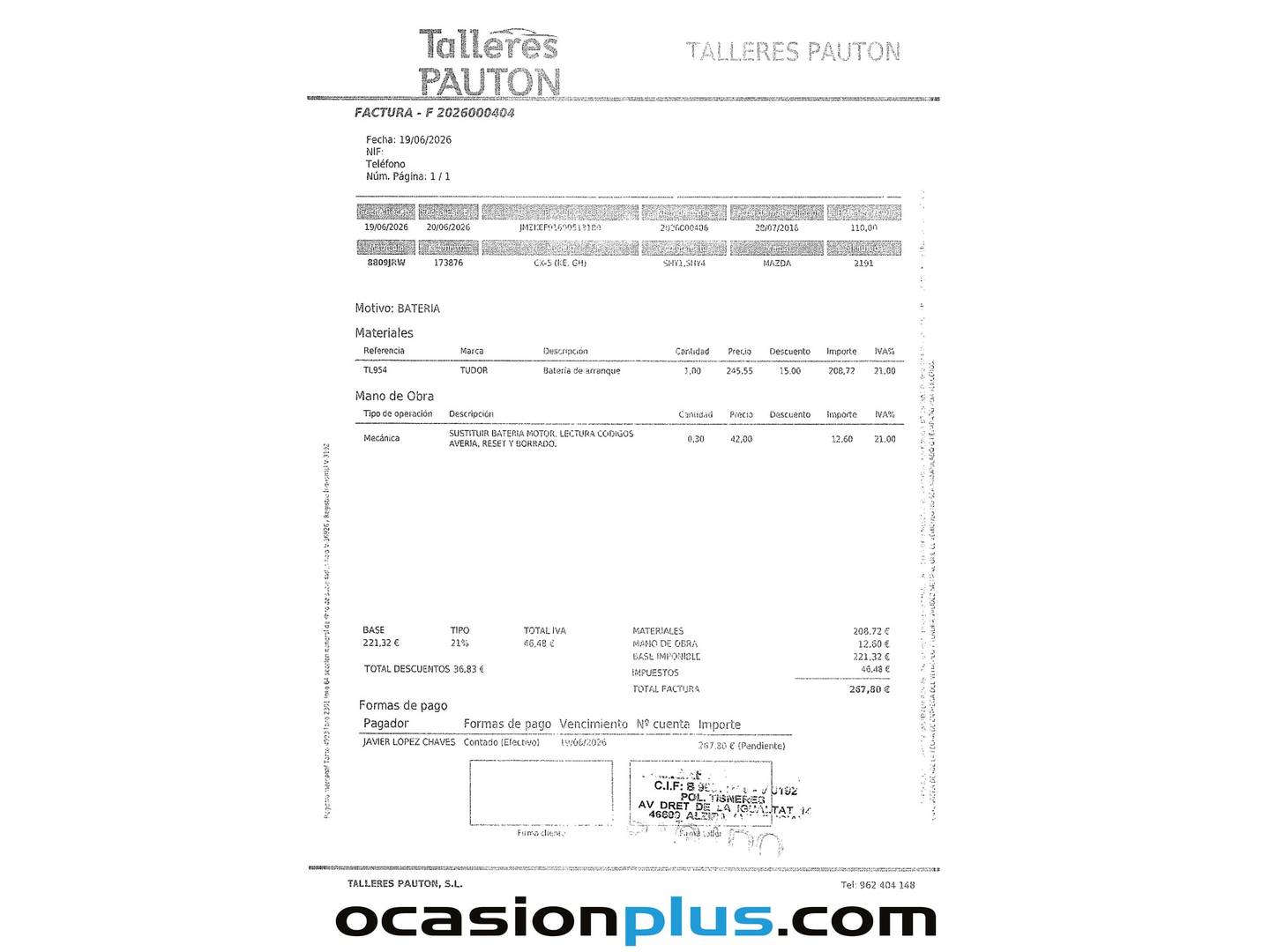 Foto del mantenimiento del Mazda CX-5 Mazda CX-5 2.2 DE Black Tech Edition 2WD (150 CV)