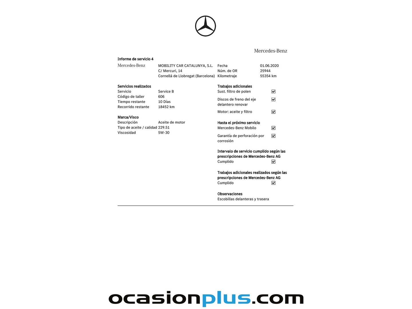 Foto del mantenimiento del Mercedes Clase A Mercedes Clase A 200 d AMG Line (136 CV)