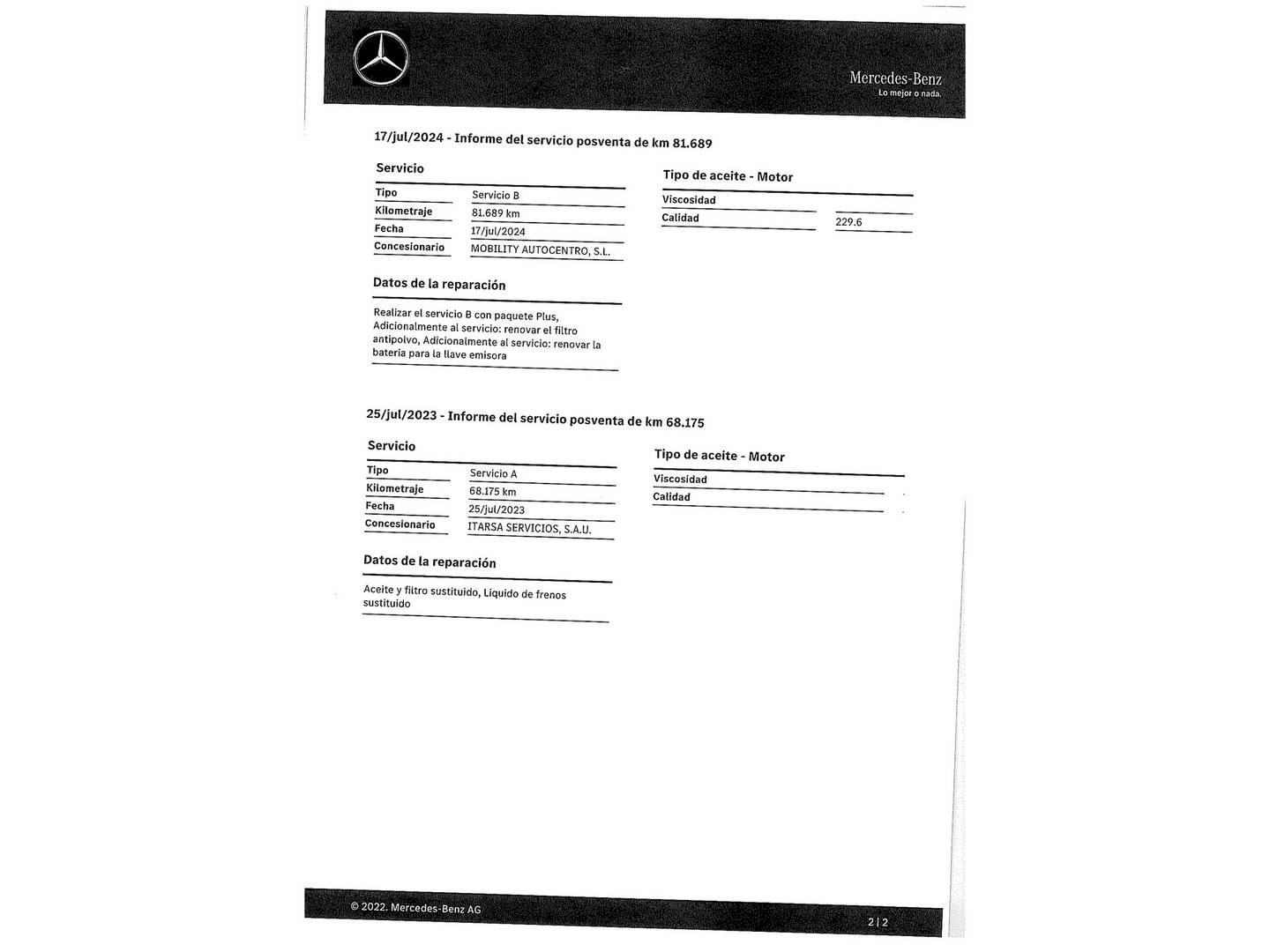 Foto del mantenimiento del Mercedes Clase GLC Mercedes GLC 250 4MATIC  (211 CV)