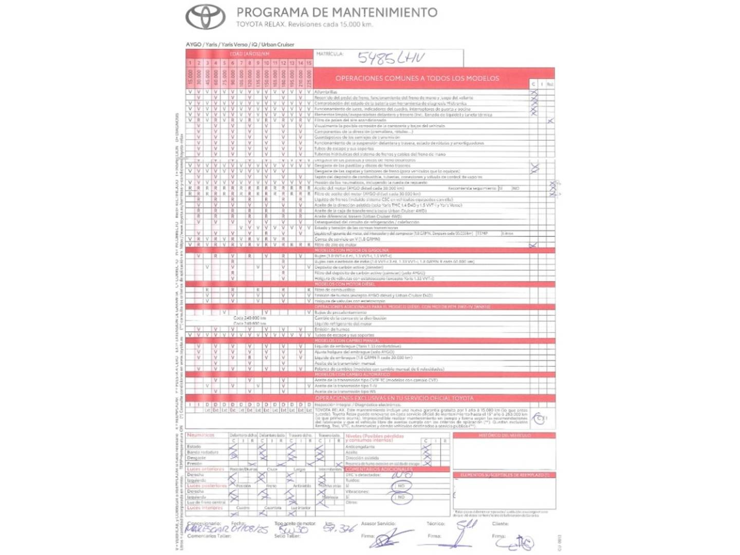 Foto del mantenimiento del Toyota Yaris Toyota Yaris 1.5 Feel! Edition (111 CV)