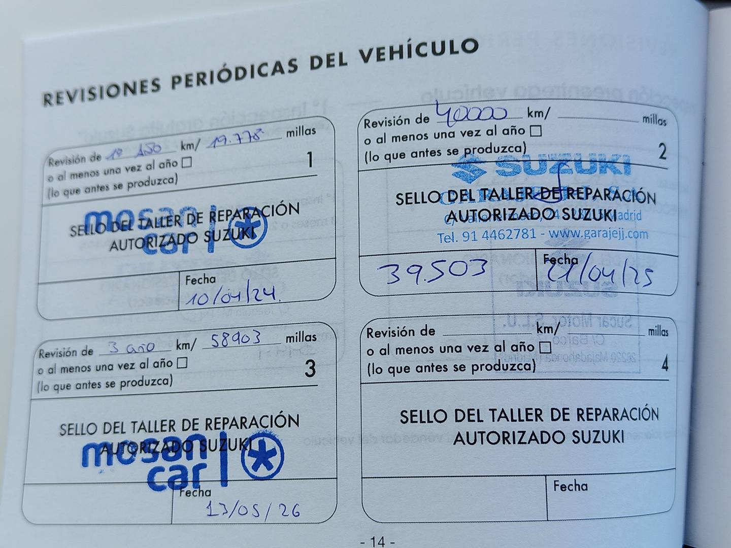 Foto del mantenimiento del Suzuki S-Cross Suzuki S-Cross 1.4T Mild Hybrid S3 4WD (129 CV)