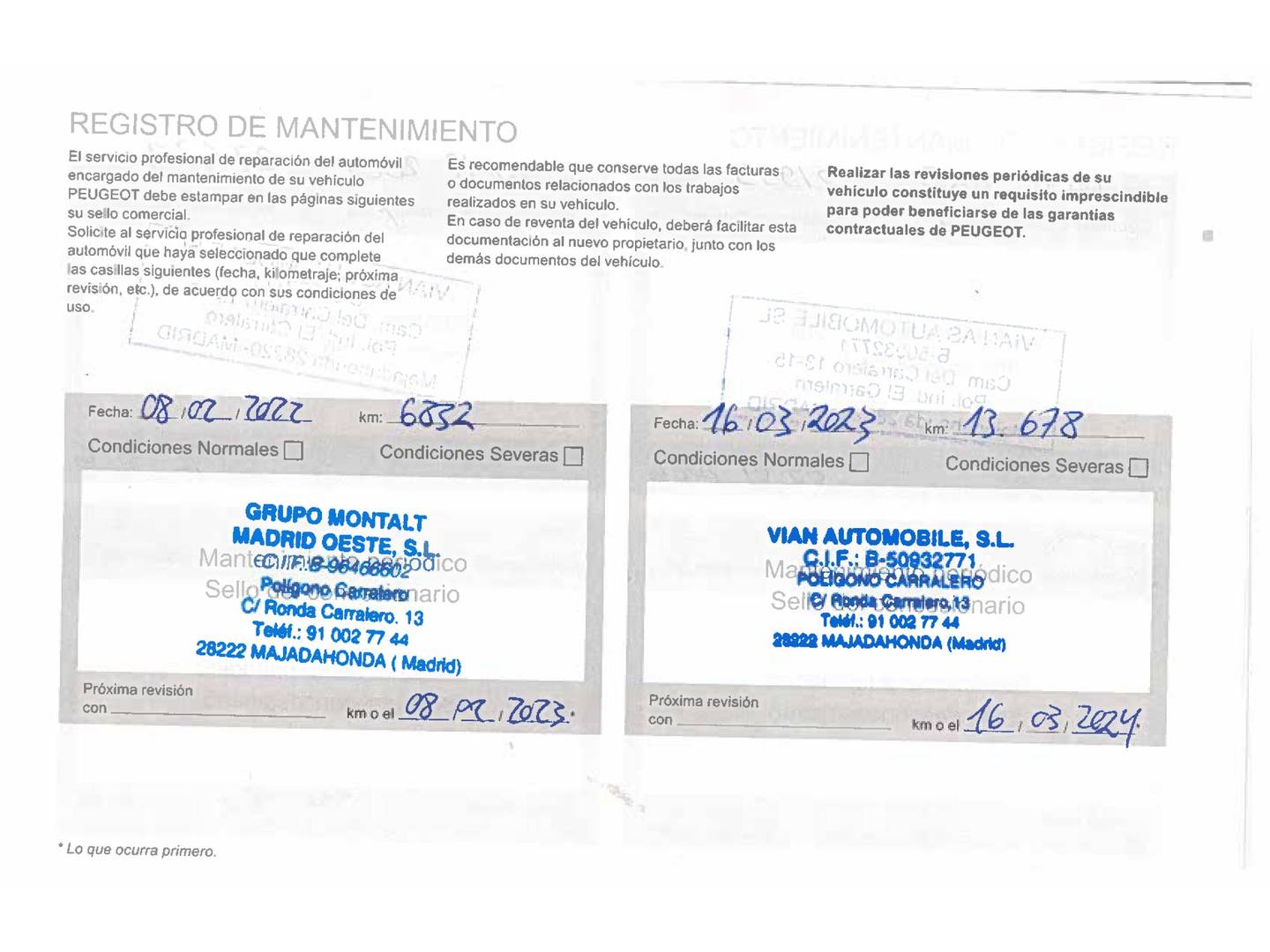 Foto del mantenimiento del Peugeot 208 Peugeot 208 PureTech 75 Like (75 CV)
