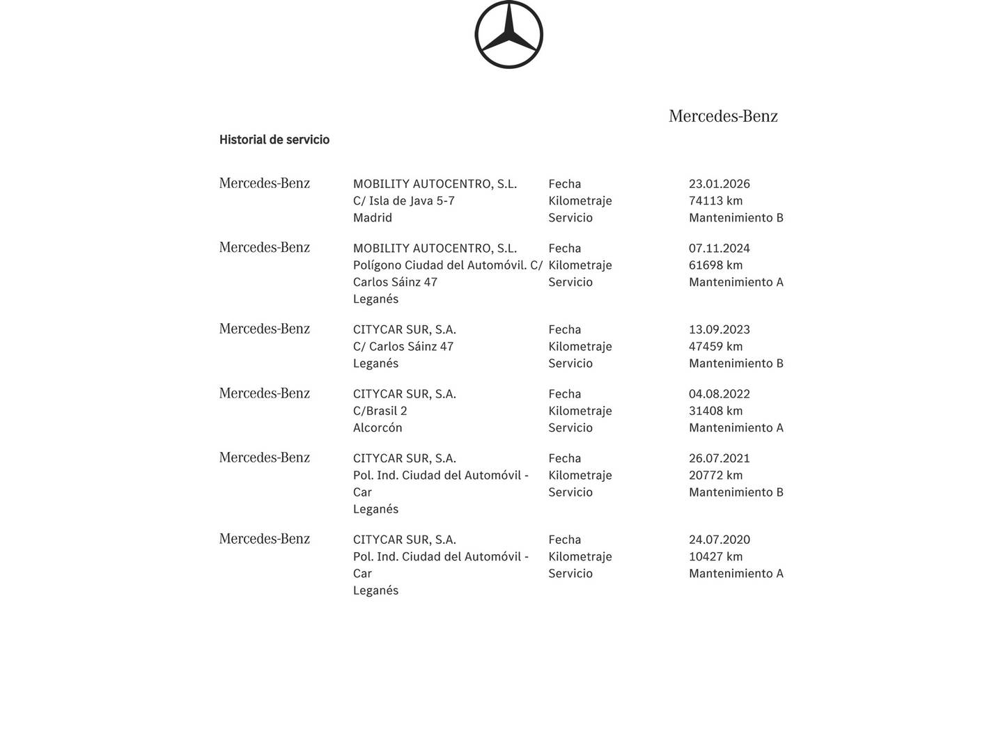 Foto del mantenimiento del Mercedes CLA Mercedes CLA 180 (136 CV) Pack AMG