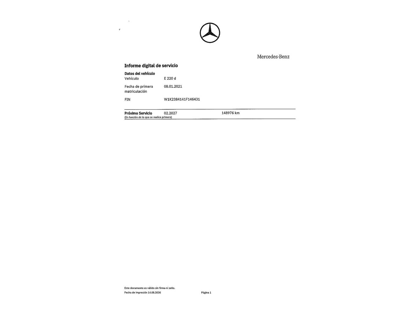 Foto del mantenimiento del Mercedes Clase E Mercedes Clase E 220 d Cabrio (194 CV) Pack AMG