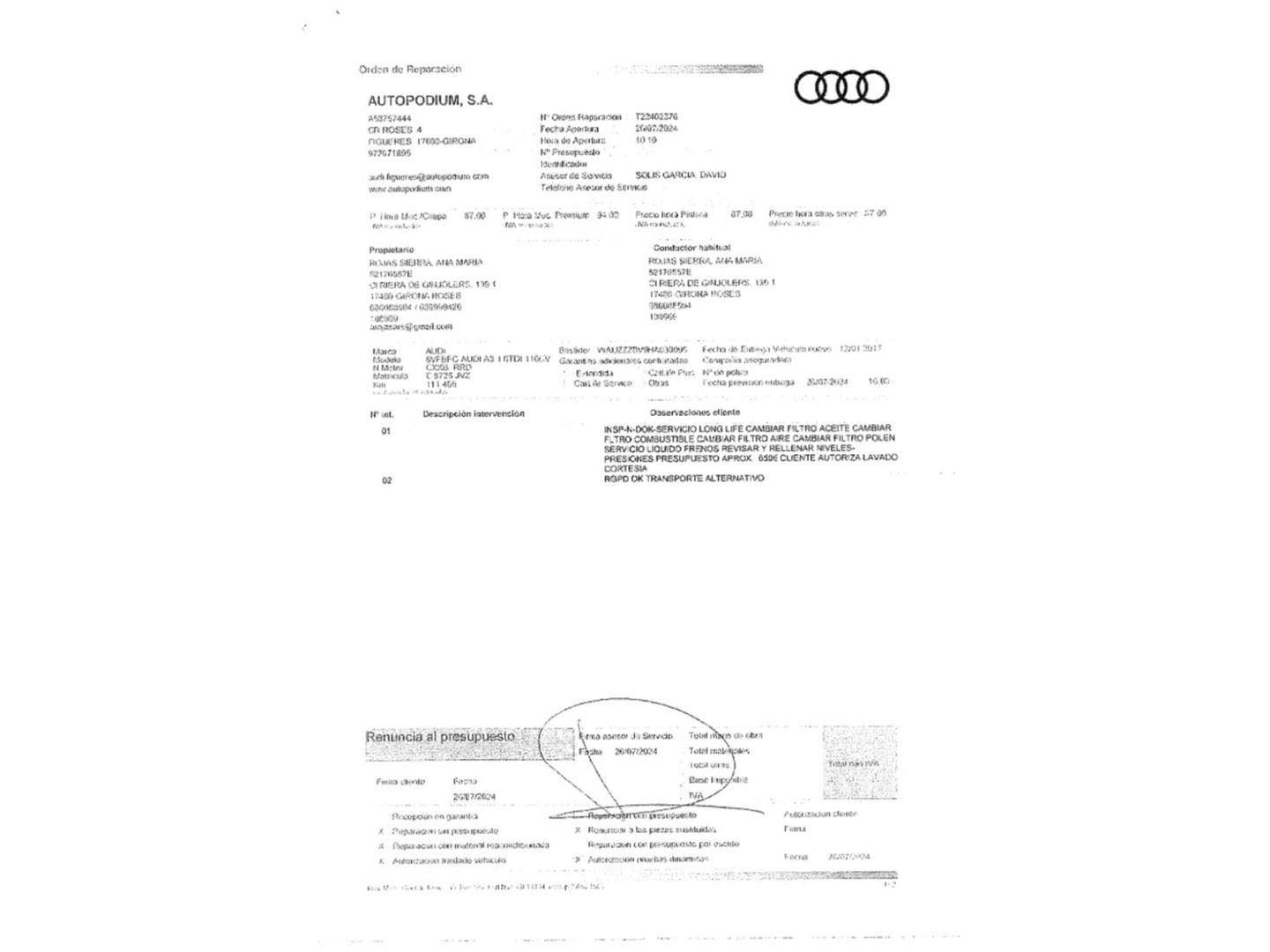 Foto Audi A3 Audi A3 Sportback sport edition 1.6 TDI 110 CV) S tronic