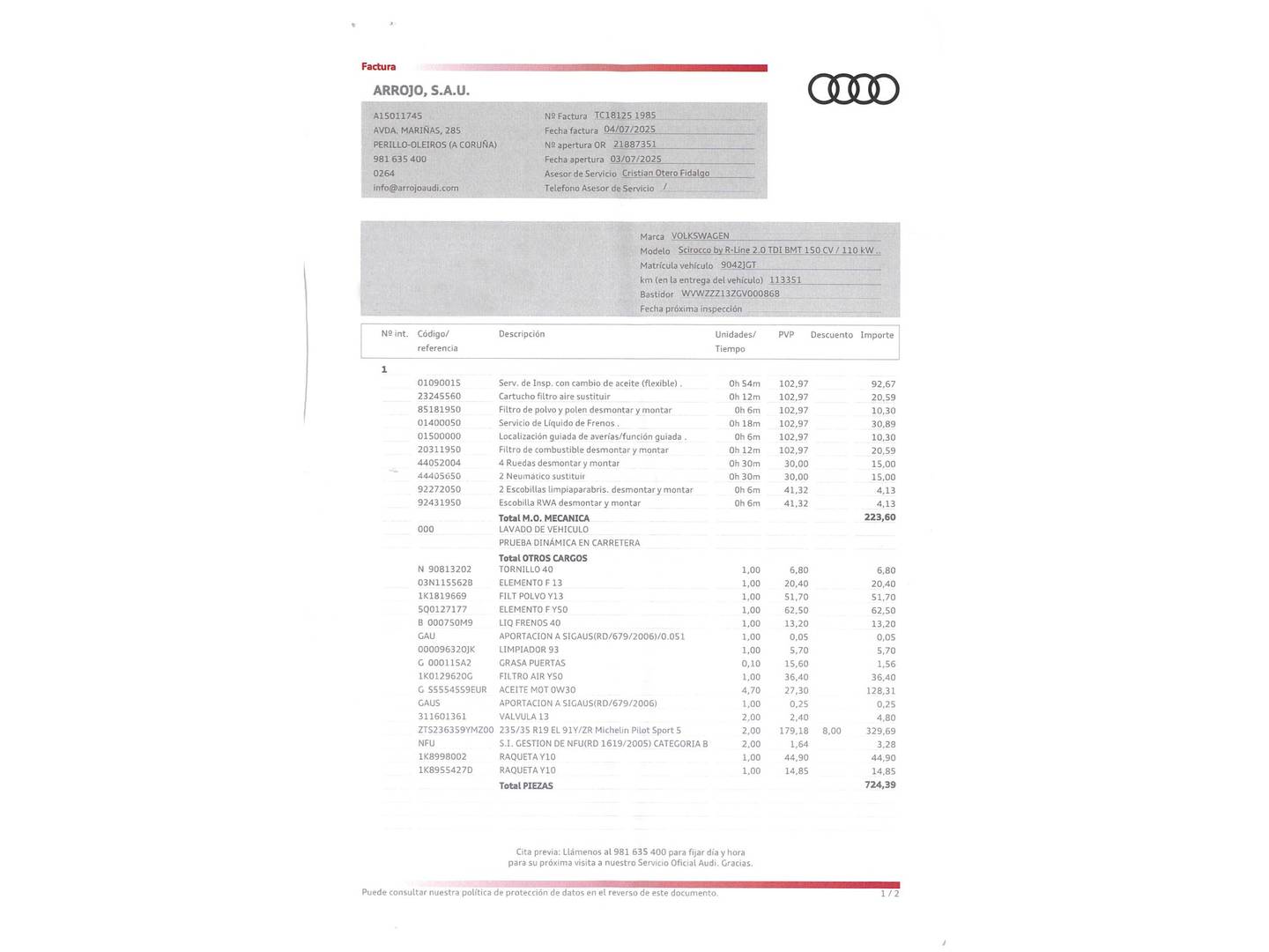 Foto Volkswagen Scirocco Volkswagen Scirocco R-Line 2.0 TDI BMT (150 CV) DSG