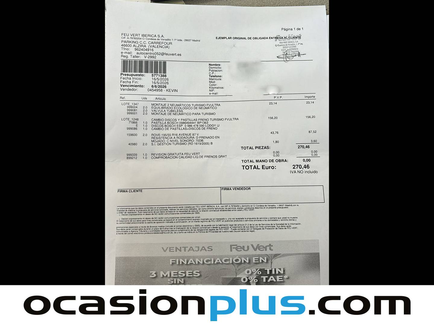 Foto del mantenimiento del Dacia Lodgy Dacia Lodgy Serie Limitada Xplore TCE GPF 7 Plazas (130 CV)