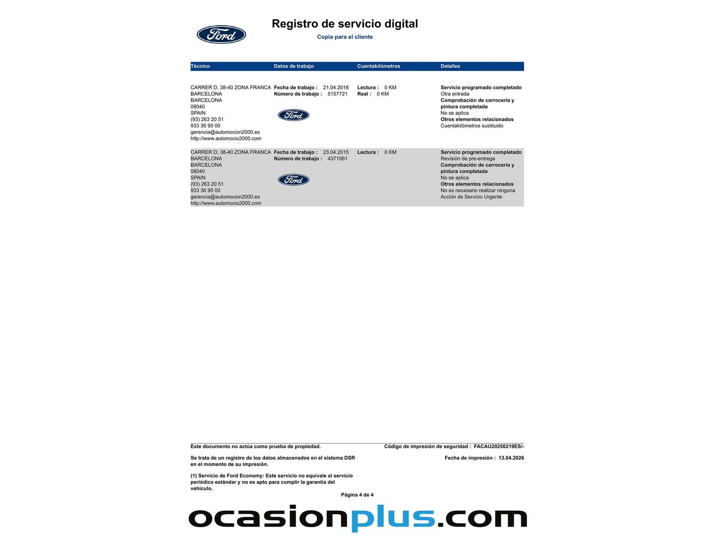 Foto del mantenimiento del Ford Kuga Ford Kuga 1.5 EcoBoost S&S Titanium 4x2 (150 CV)