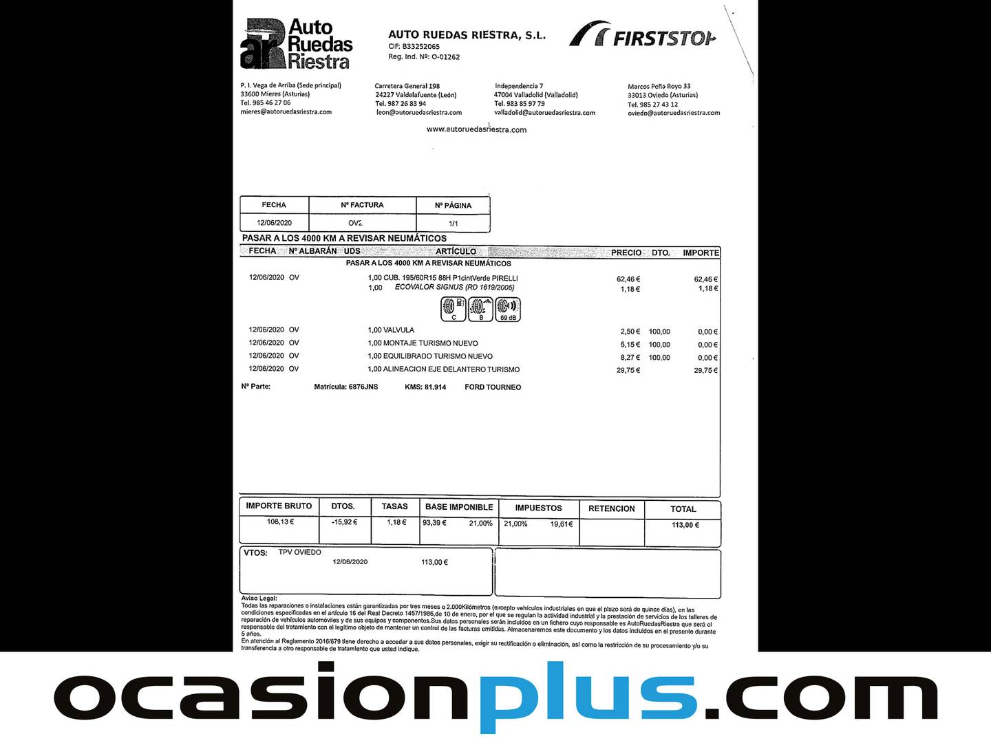 Foto del mantenimiento del Ford Tourneo Courier Ford Tourneo Courier 1.5 TDCi Trend (75 CV)