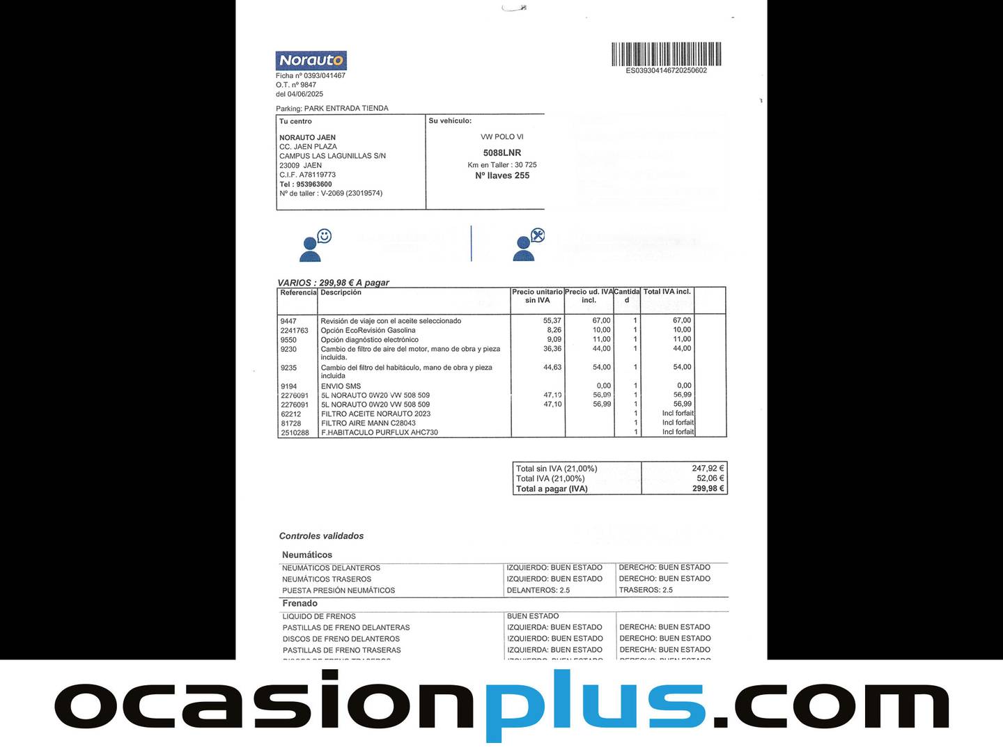 Foto del mantenimiento del Volkswagen Polo Volkswagen Polo Advance 1.0 TSI (95 CV) DSG