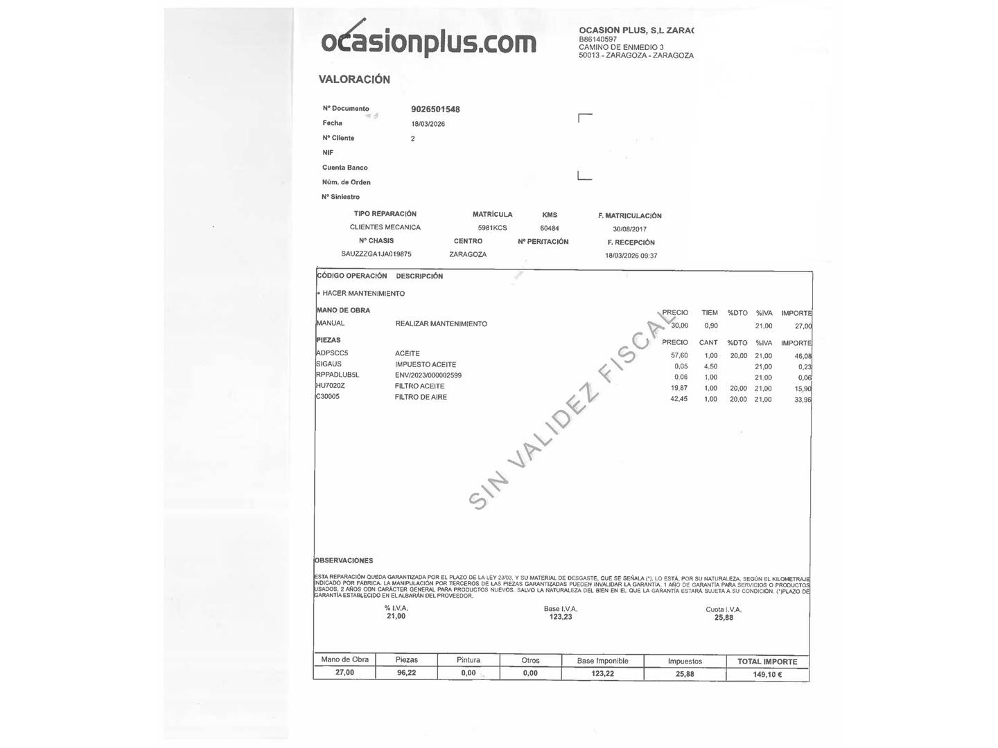 Foto del mantenimiento del Audi Q2 Audi Q2 Sport Edition 2.0 TDI quattro (150 CV) S tronic