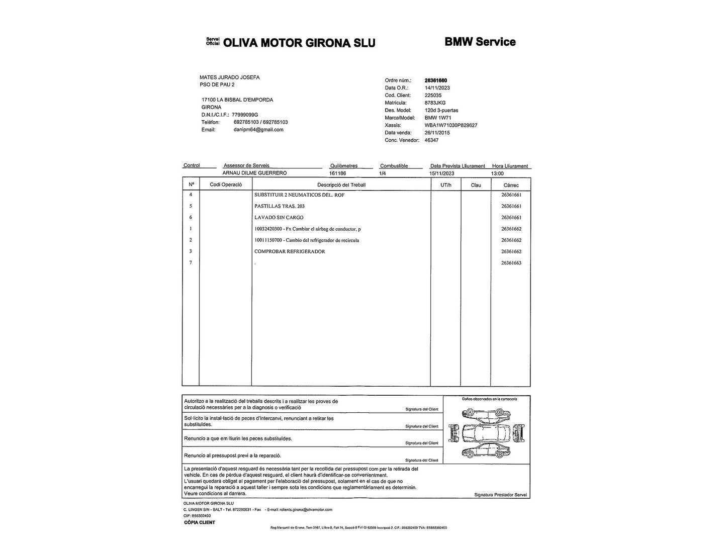 Foto del mantenimiento del BMW Serie 1 BMW Serie 1 120d (190 CV)Pack M