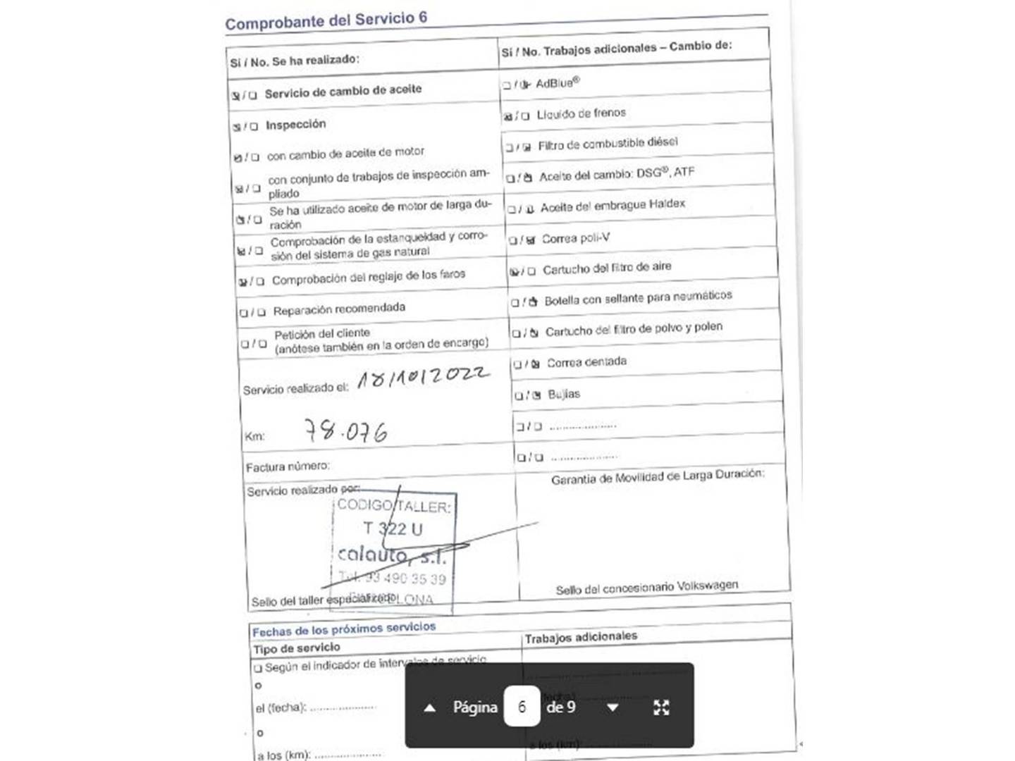 Foto del mantenimiento del Volkswagen Passat Volkswagen Passat Advance 2.0 TDI BMT (150 CV)