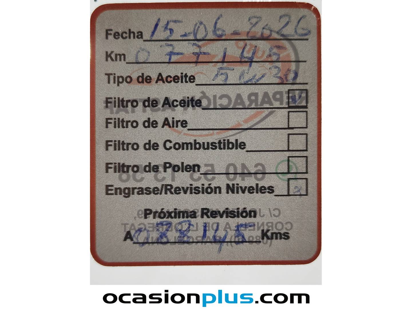 Foto del mantenimiento del Peugeot 308 Peugeot 308 PureTech 130 S&S Style (130 CV)