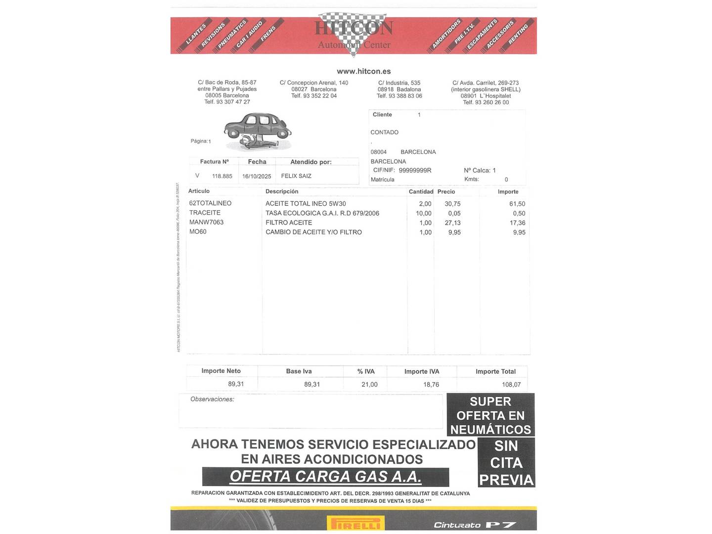 Foto del mantenimiento del Toyota Proace Verso Toyota Proace Verso Combi 2.0D Advance (177 CV)9 Plazas