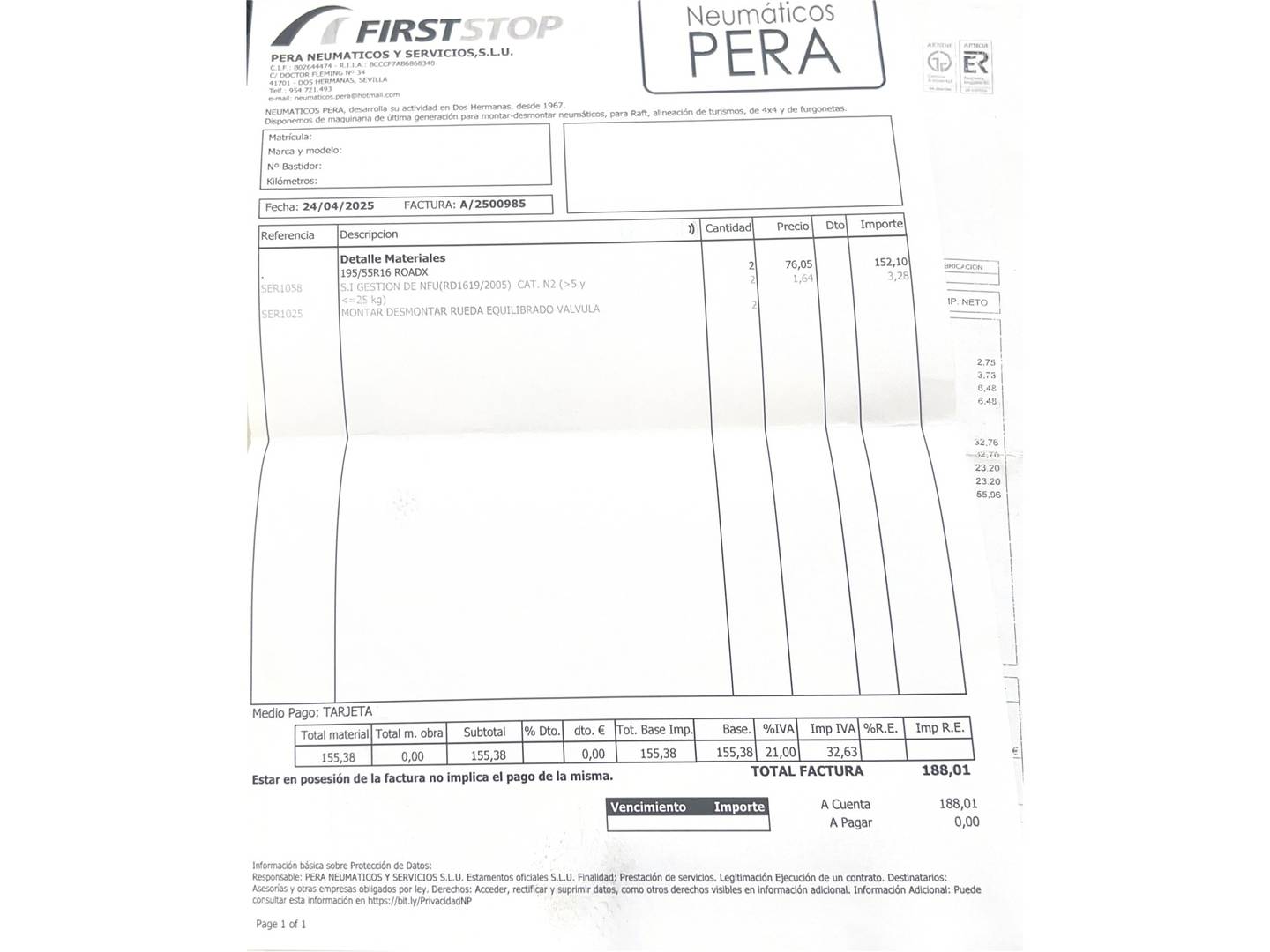 Foto del mantenimiento del Renault Clio Renault Clio Expression 1.2 16v (75 CV)