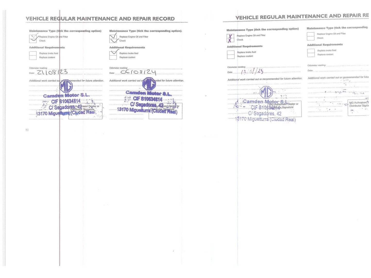 Foto del mantenimiento del MG ZS MG ZS 1.5 Comfort (106 CV)