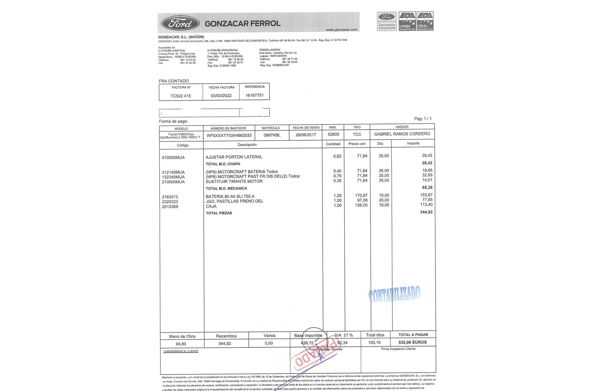 Ford Transit Furgon 350 L3H2 Trend Delantera - foto 19