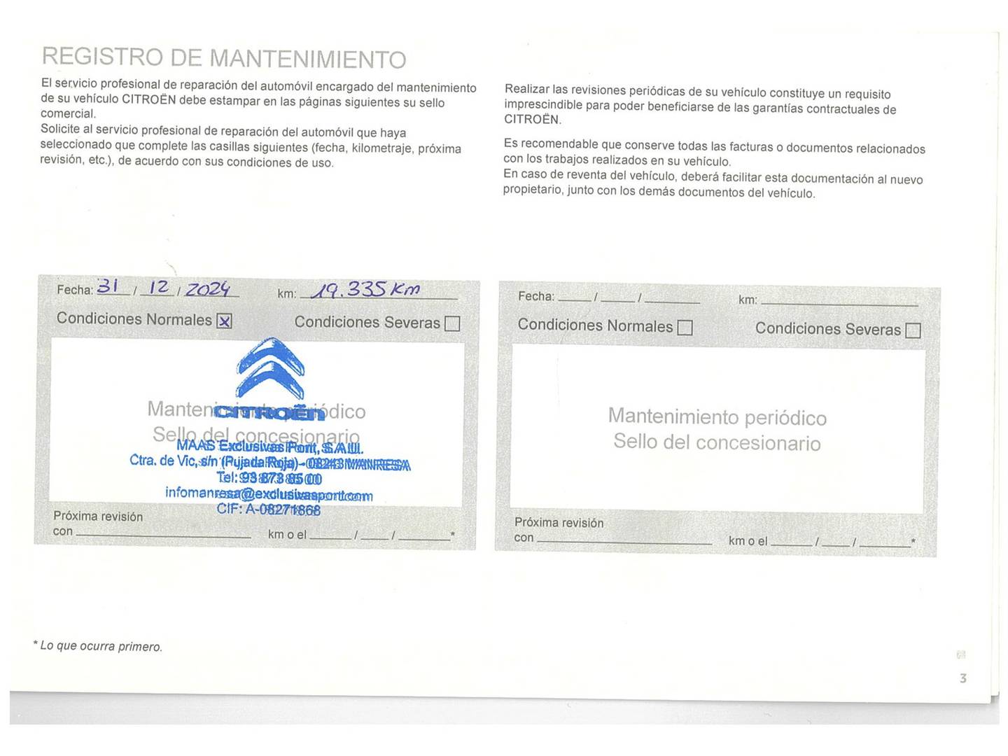 Foto del mantenimiento del Citroën C3 Citroën C3 BlueHDi 100 S&S Plus (102 CV)