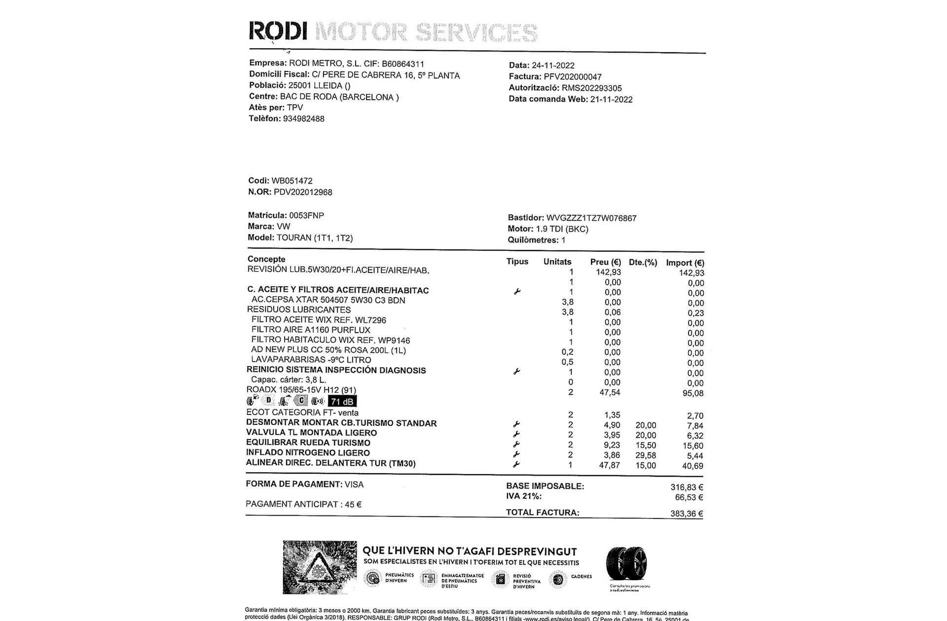 Volkswagen Touran Edition 1.9 TDI - foto 17
