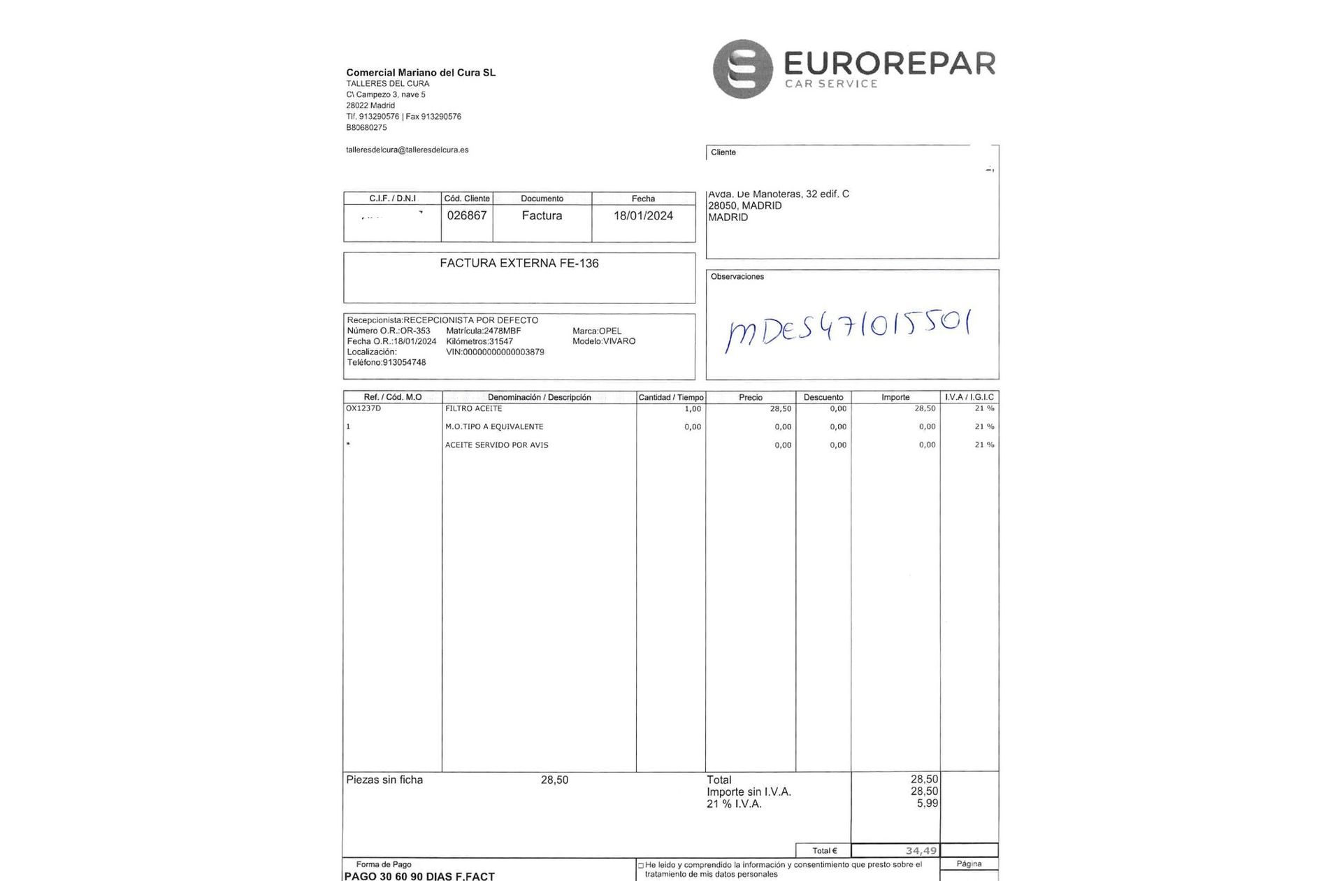 Opel Vivaro Furgon 1.5 Diésel L Incrementada Select - foto 16
