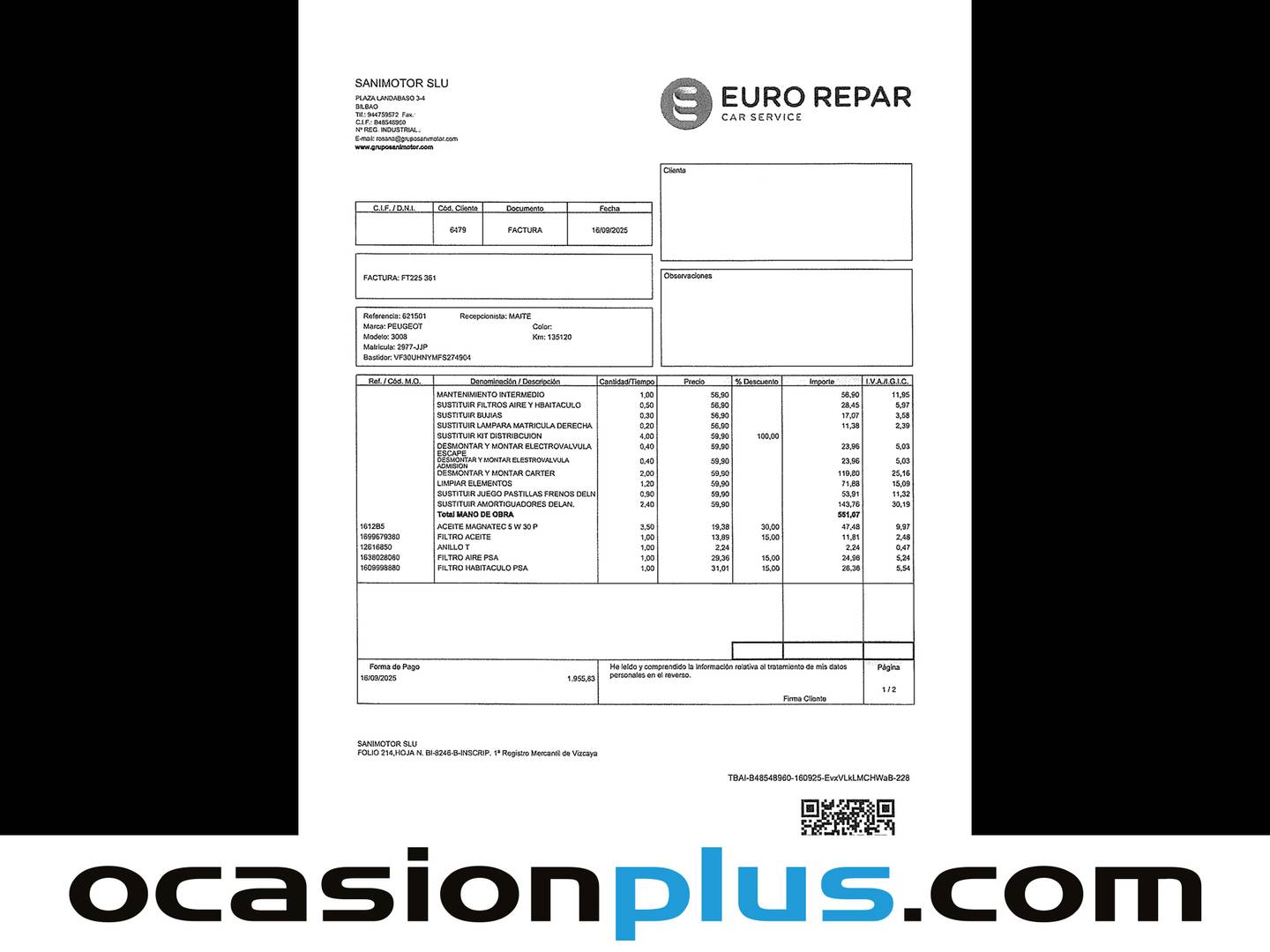 Foto del mantenimiento del Peugeot 3008 Peugeot 3008 1.2 PureTech S&S Allure (130 CV)