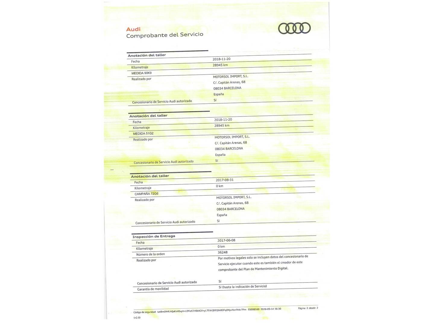 Foto del mantenimiento del Audi Q5 Audi Q5 Advanced 2.0 TDI quattro (190 CV) S tronic