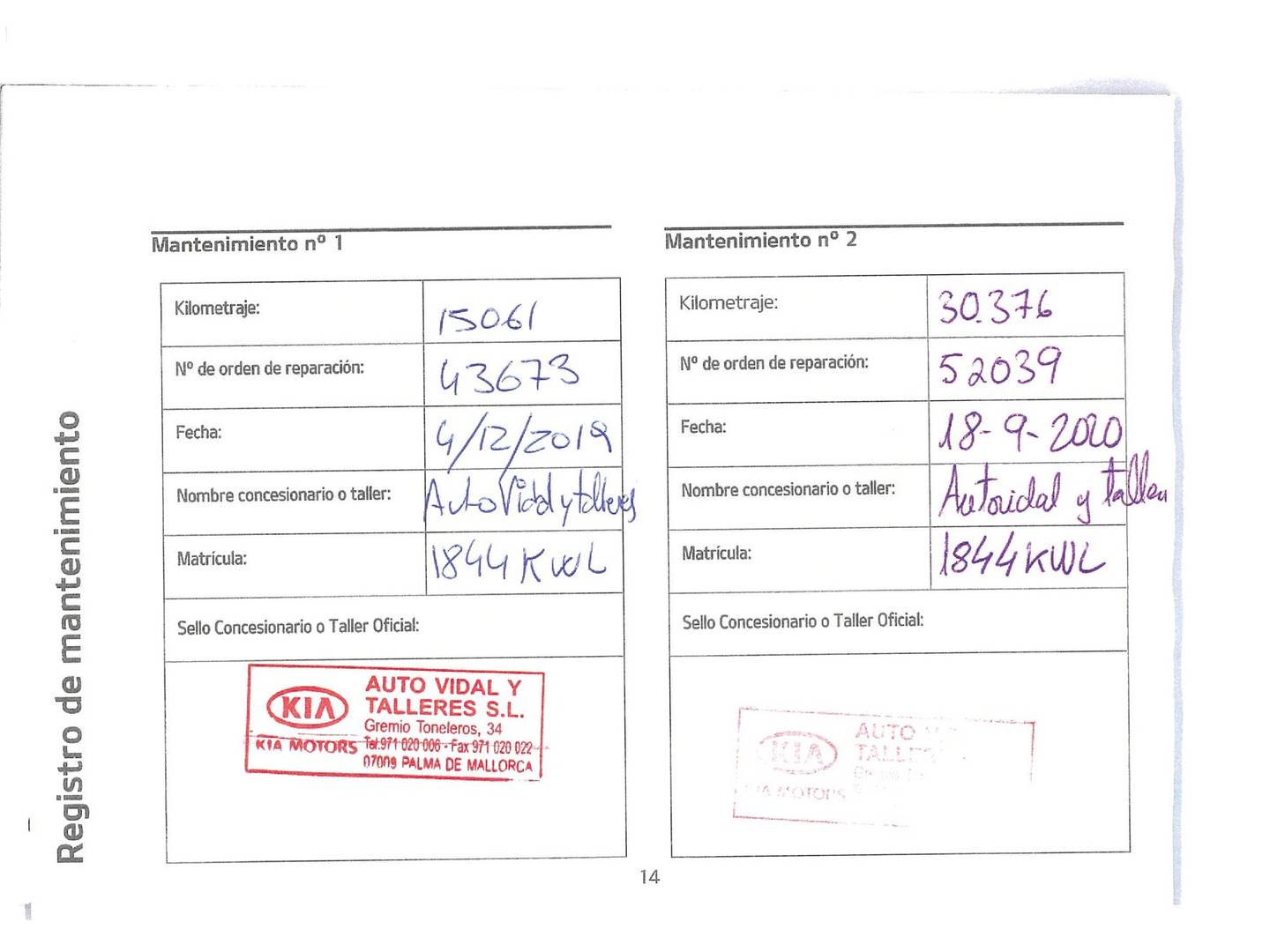 Foto del certificado del KIA Rio KIA Rio 1.0 T-GDi Drive (100 CV)