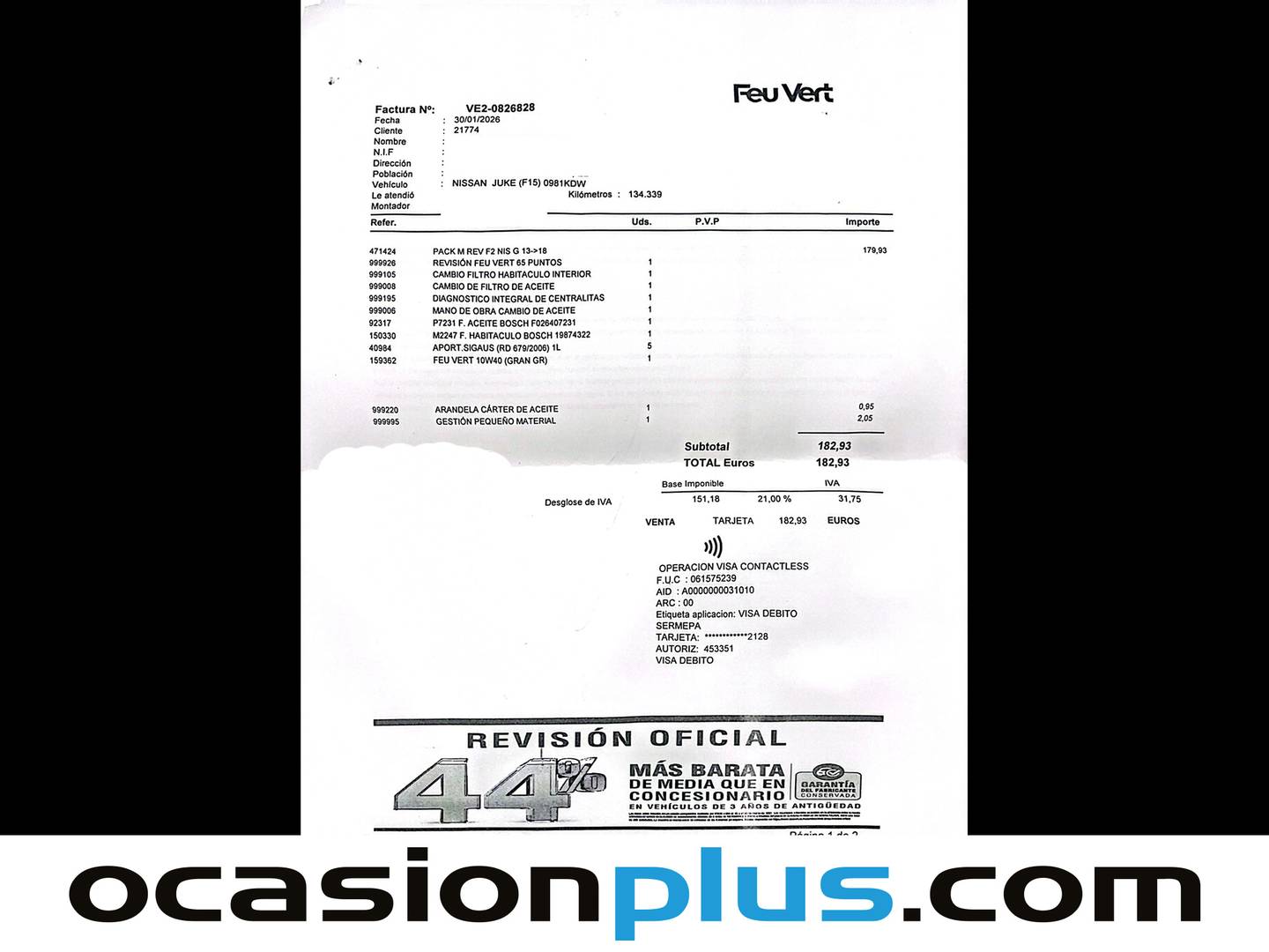 Foto del mantenimiento del Nissan JUKE Nissan Juke DIG-T N-Connecta 4x2 (115 CV)