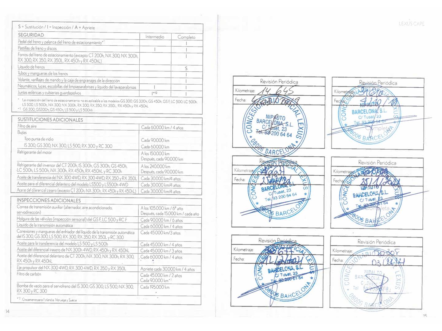 Foto del mantenimiento del Lexus NX Lexus NX 300h Business Navigation 2WD (197 CV)