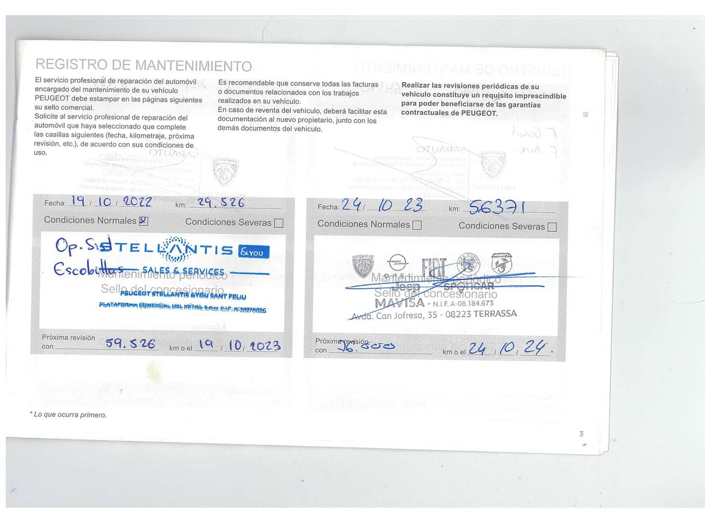 Foto del mantenimiento del Peugeot Rifter Peugeot Rifter BlueHDi 130 GT Long (130 CV) 7 Plazas