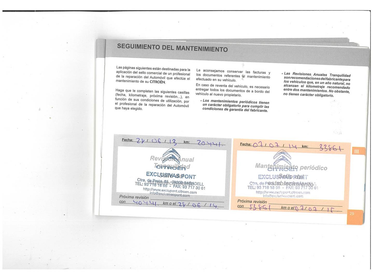 Foto del mantenimiento del Citroën C3 Picasso Citroën C3 Picasso 1.4 VTi Seduction (95 CV)