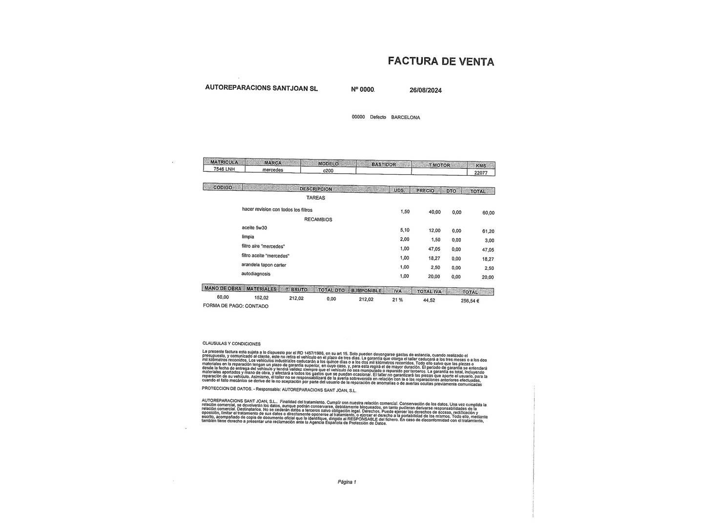 Foto del certificado del Mercedes CLA Mercedes CLA 200 (163 CV) Pack AMG