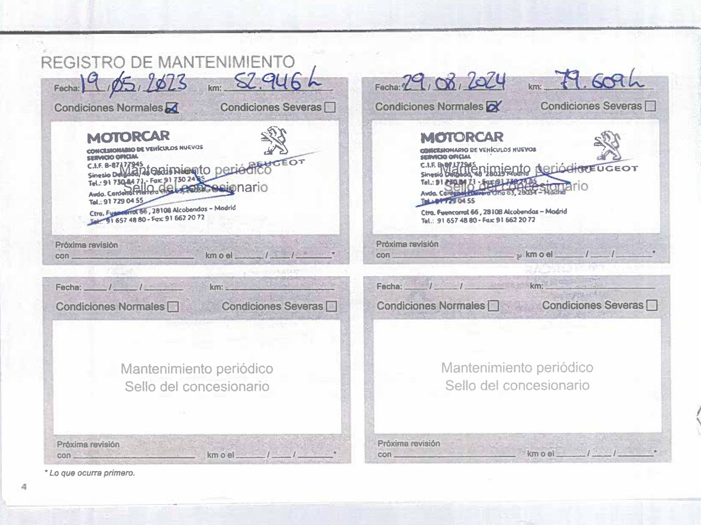 Foto del mantenimiento del Peugeot 3008 Peugeot 3008 PureTech 180 Allure EAT8 (180 CV)