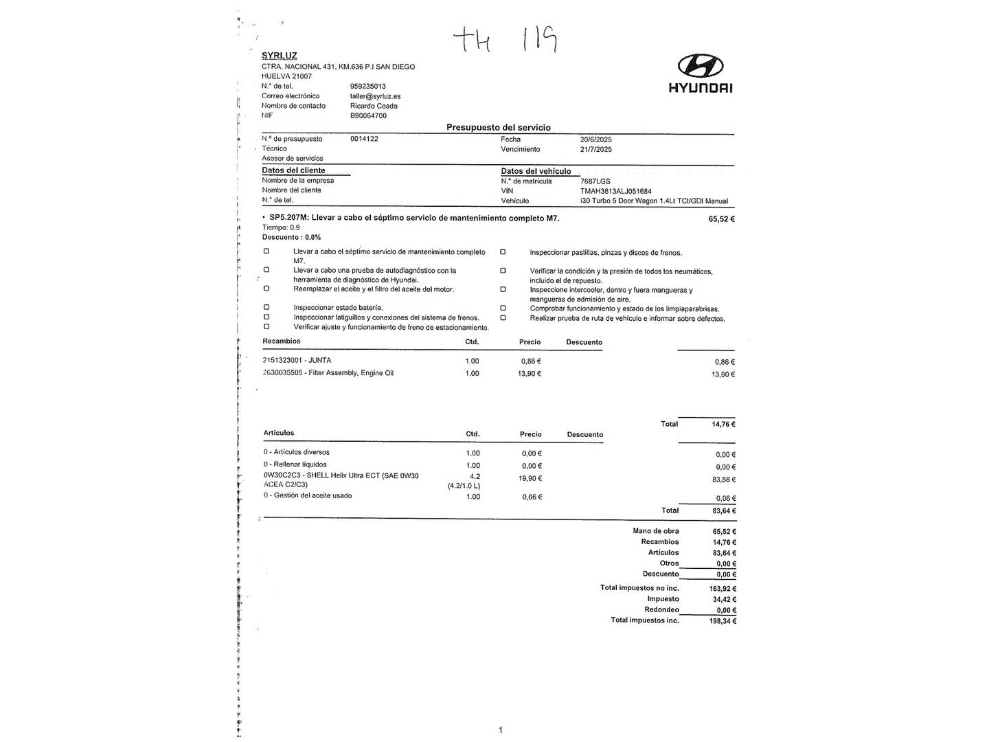 Foto Hyundai i30 Hyundai i30 CW CW 1.4 TGDI Tecno Sky  (140 CV)