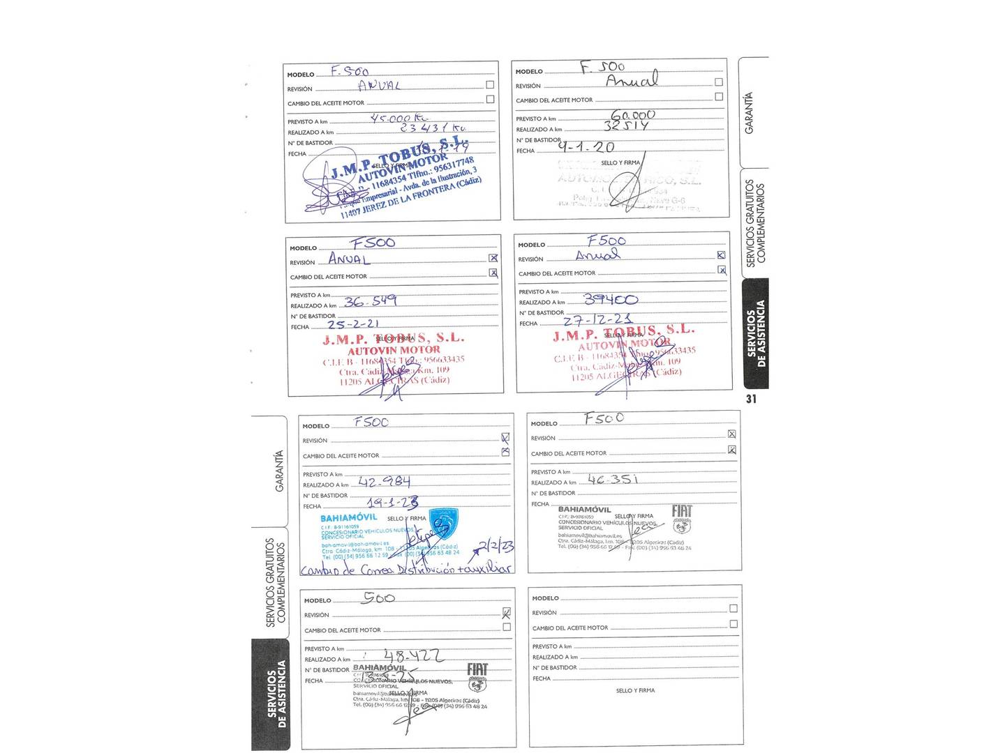 Foto del mantenimiento del Fiat 500 Fiat 500 1.2 8v Lounge (69 CV)