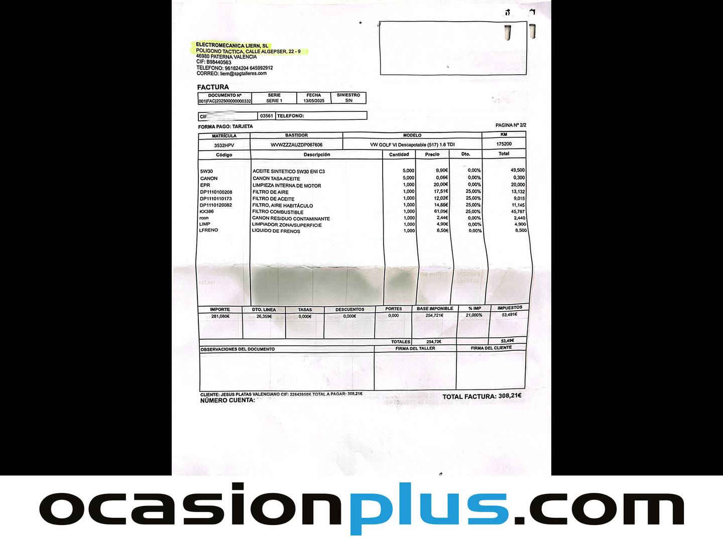 Foto del mantenimiento del Volkswagen Golf Volkswagen Golf Advance 1.6 TDI BMT (105 CV) DSG