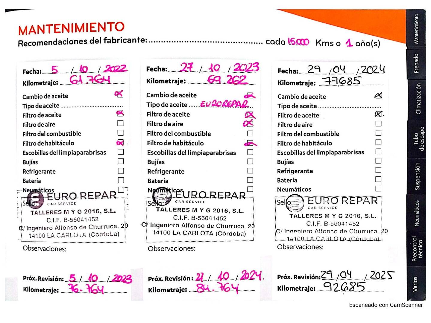Foto del mantenimiento del Citroën C3 Citroën C3 PureTech 82 Live Edition (82 CV)