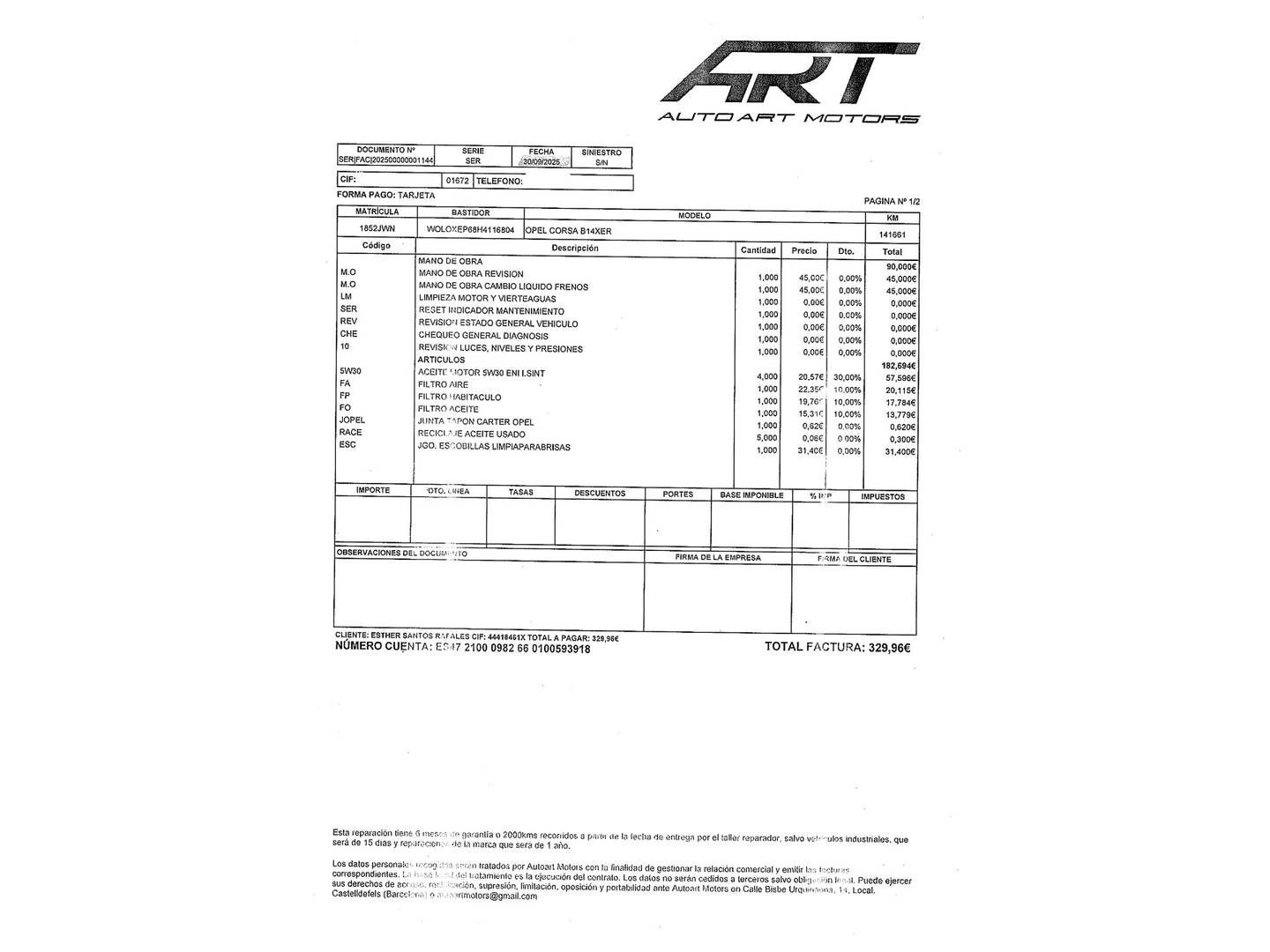 Foto del mantenimiento del Opel Corsa Opel Corsa 1.4 Selective (90 CV)