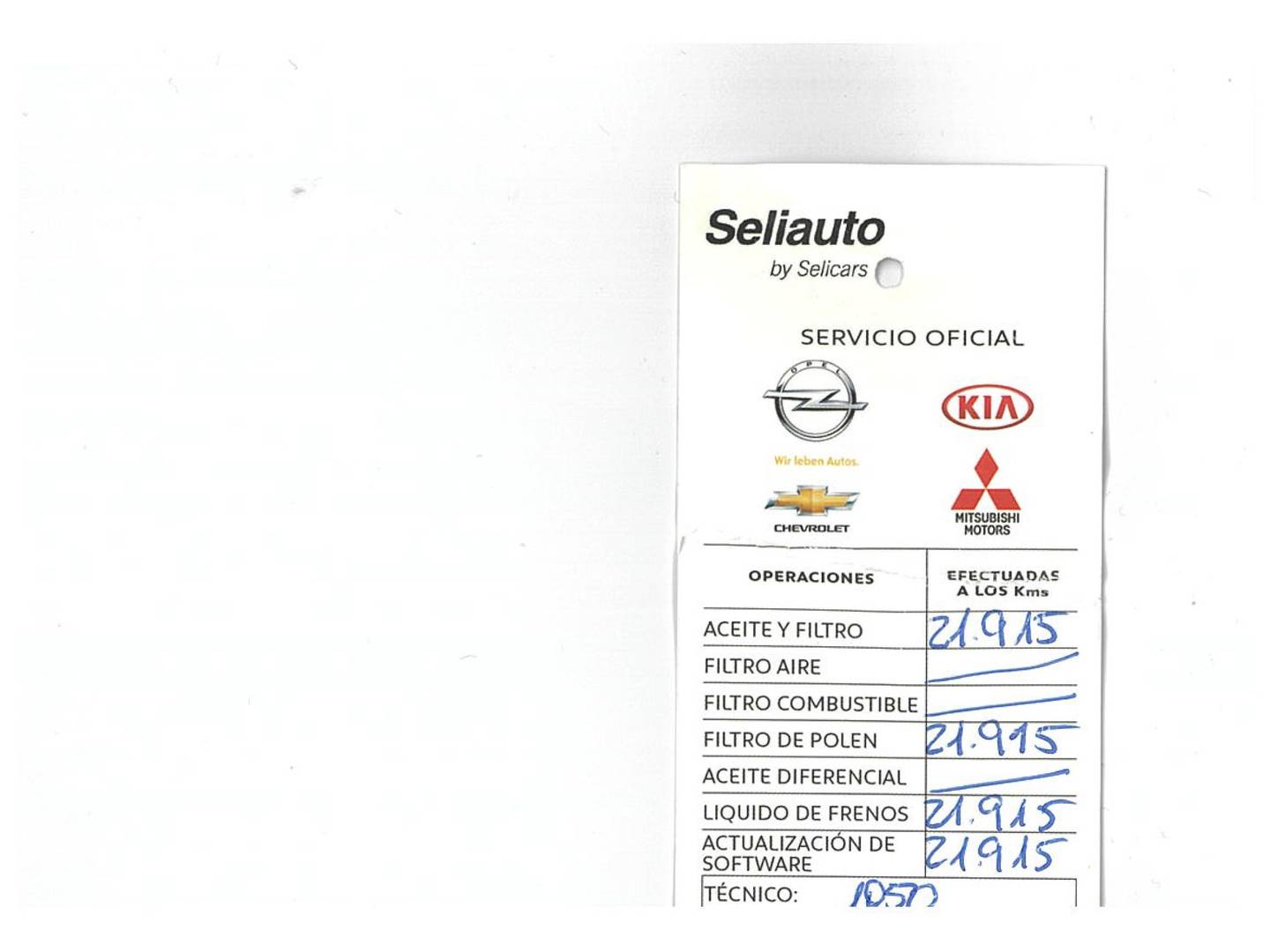 Foto del mantenimiento del KIA Ceed KIA Ceed 1.0 T-GDi Eco-Dynamics Tech (100 CV)