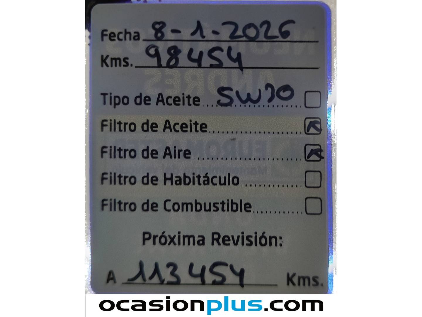 Foto del mantenimiento del Peugeot 208 Peugeot 208 PureTech 100 Allure Pack (100 CV)