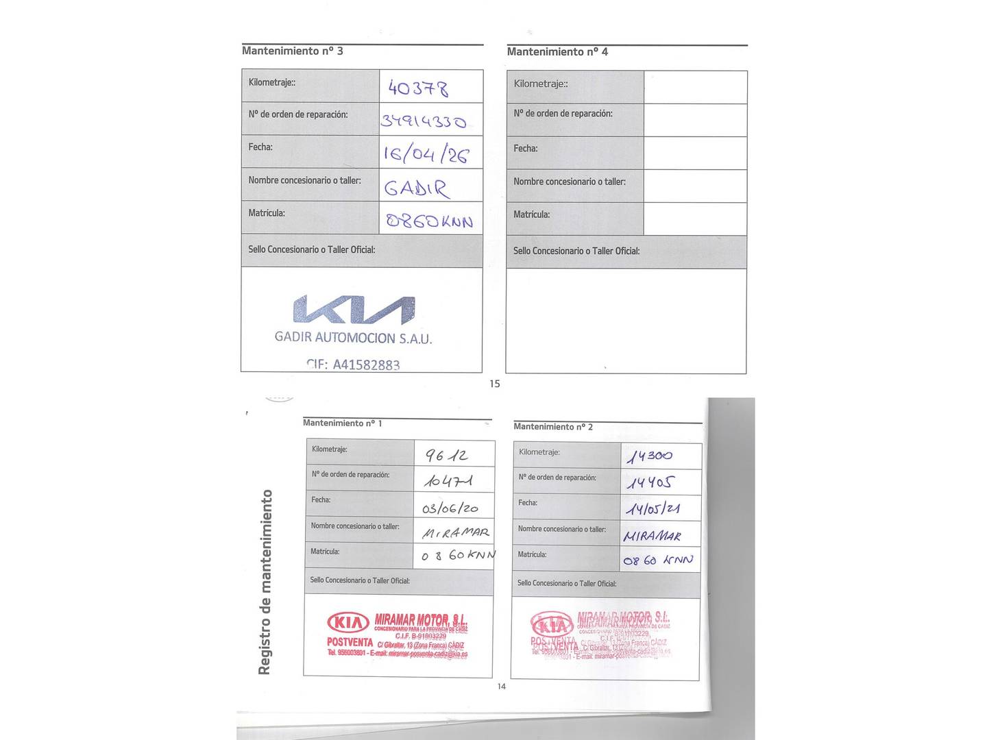 Foto del mantenimiento del KIA Carens KIA Carens 1.6 GDi Concept (135 CV)