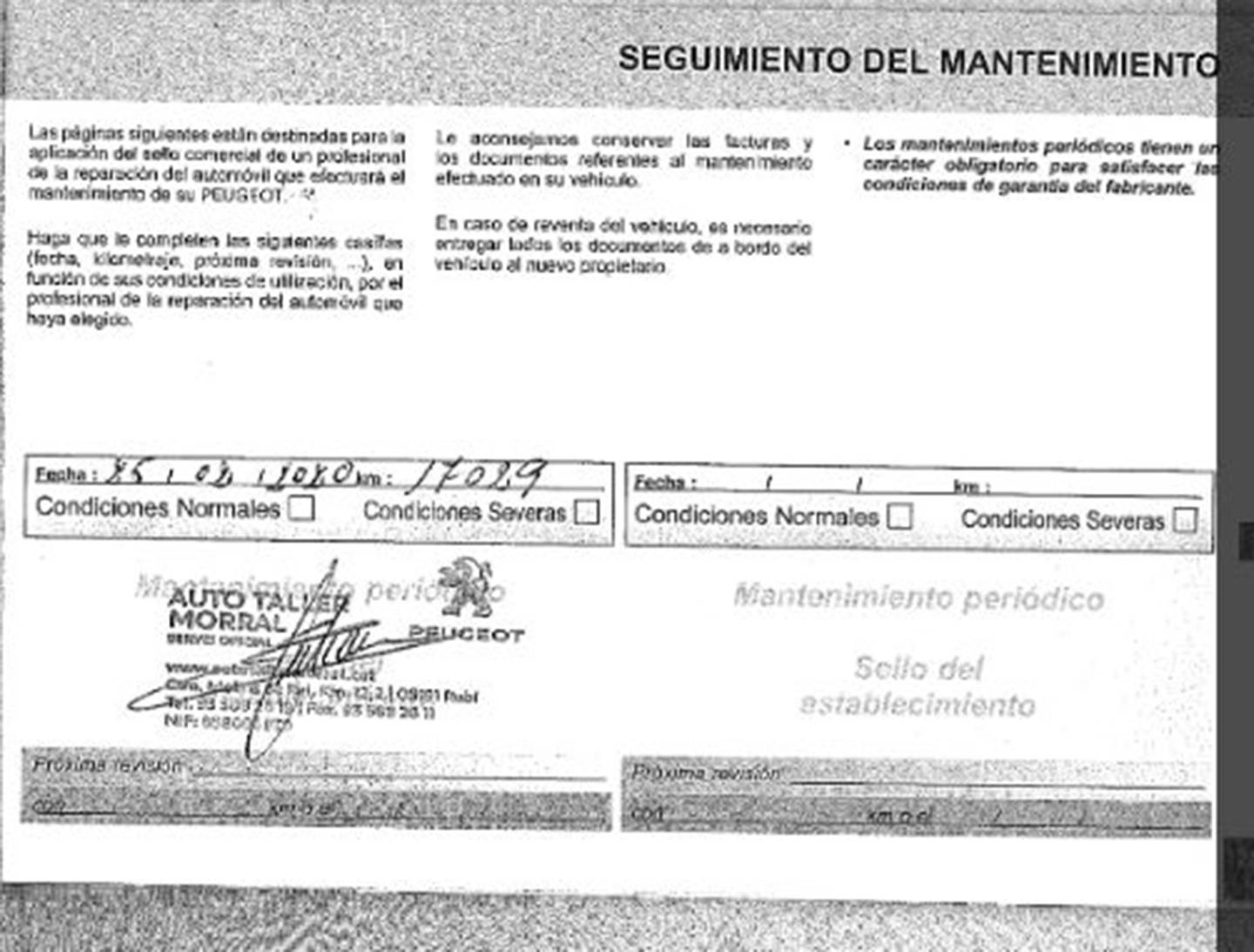Foto del mantenimiento del Peugeot 308 Peugeot 308 SW BlueHDi 130 Allure (130 CV)