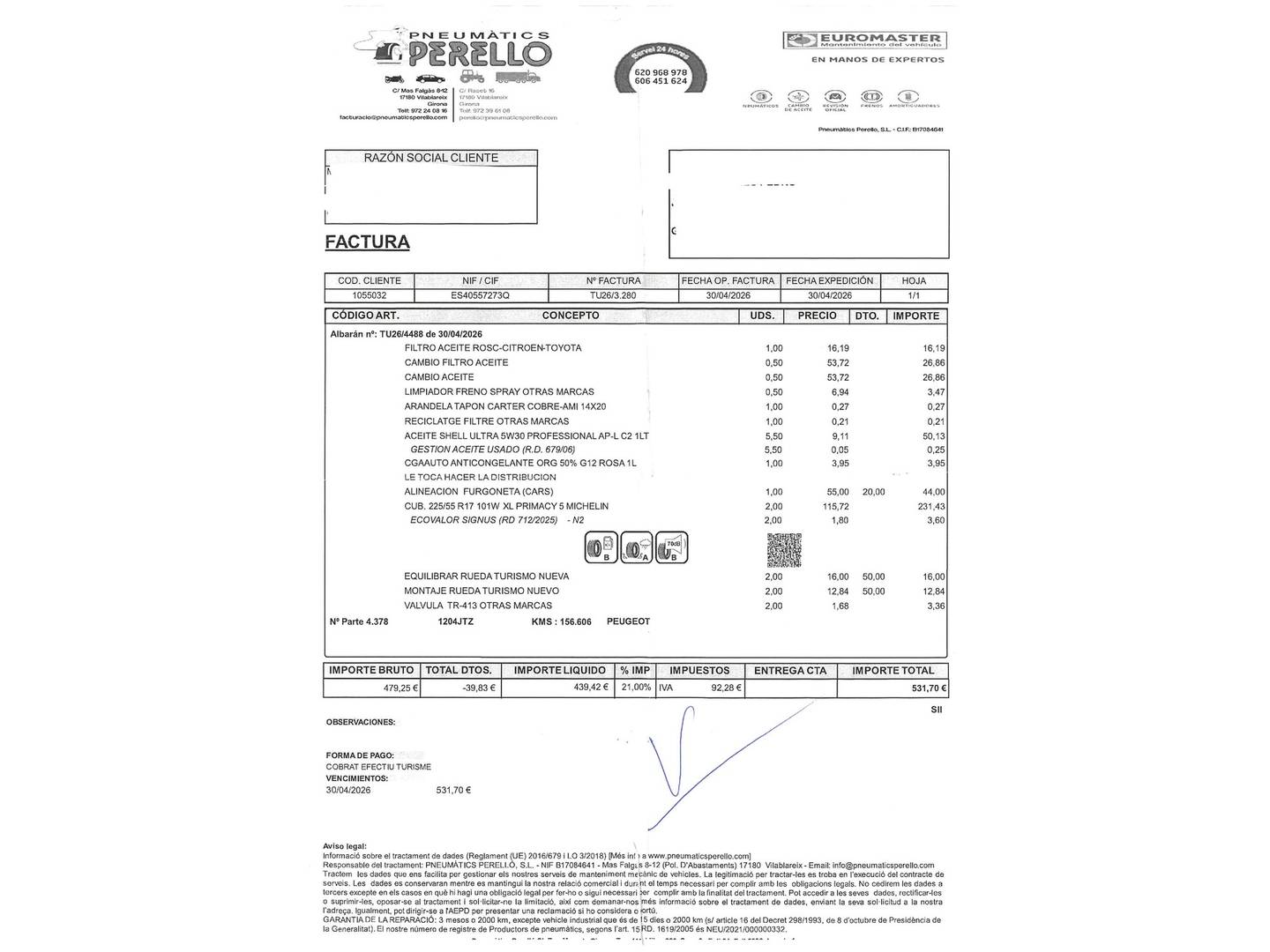 Foto del mantenimiento del Peugeot Traveller Peugeot Traveller BlueHDi 115 Business Standard (115 CV)