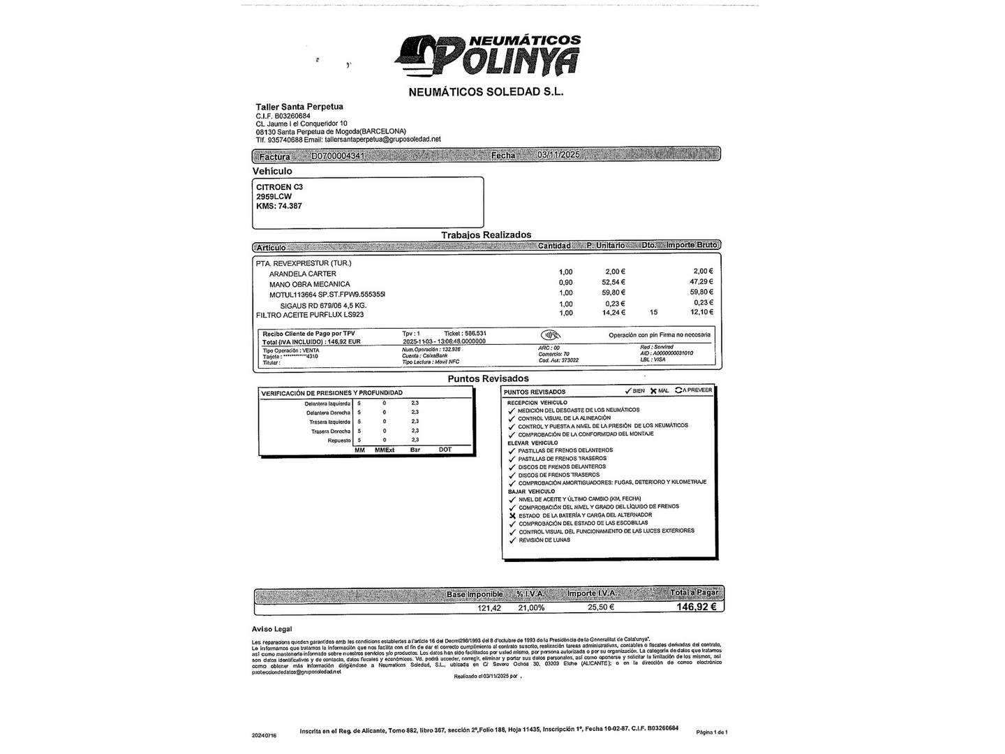 Foto del mantenimiento del Citroën C3 Citroën C3 PureTech 82 Feel (83 CV)