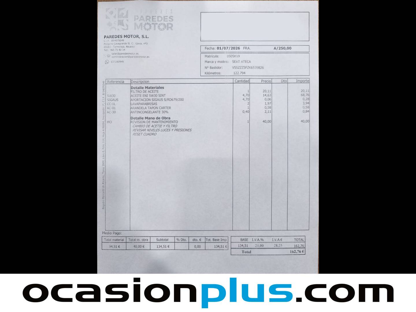 Foto del mantenimiento del Seat Ateca Seat Ateca 1.6 TDI Style Plus Nav Eco (115 CV)