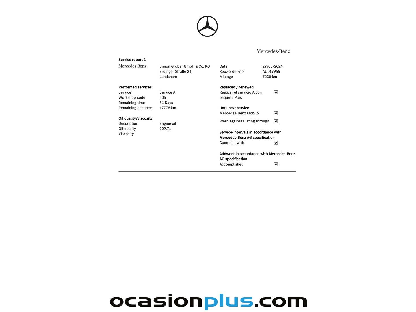 Foto del mantenimiento del Mercedes Clase A Mercedes Clase A Mercedes-AMG 35 4Matic (306 CV)