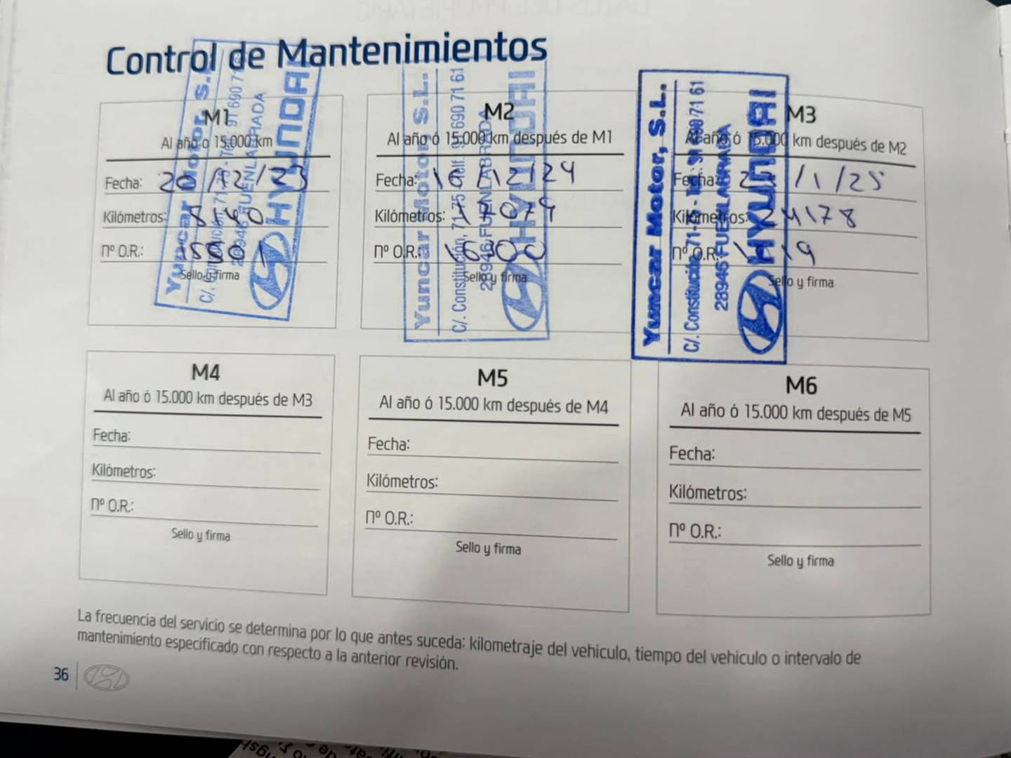 Foto del mantenimiento del Hyundai Bayon Hyundai Bayon 1.2 MPI Maxx (84 CV)
